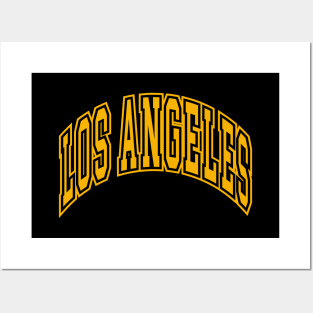 Los Angeles - Block Arch - Black/Gold Posters and Art